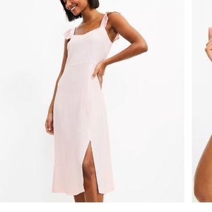 LOFT Dotted Ruffle Strap Midi Dress - Size 18 NWT